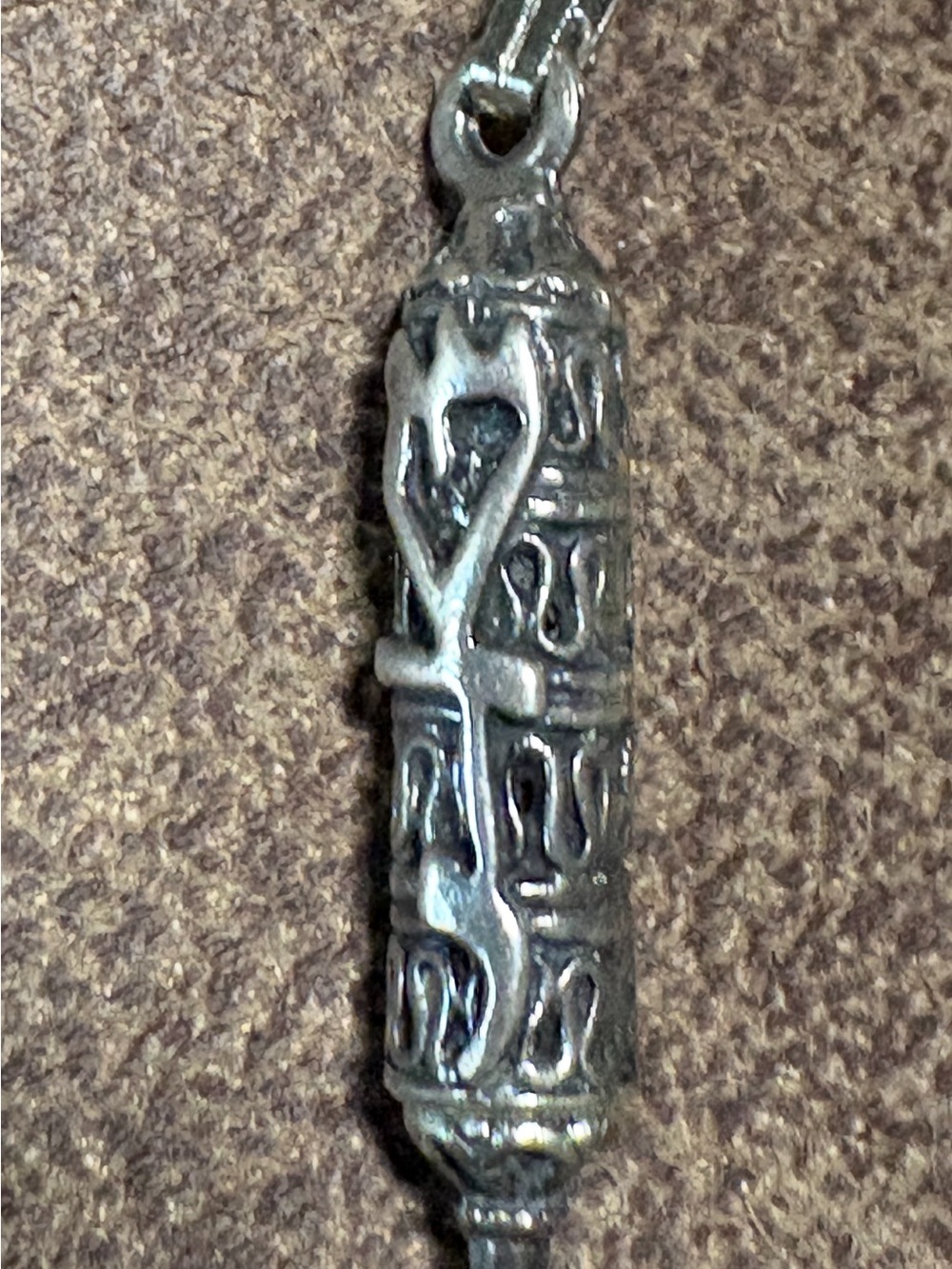 Silver Filigree Mezuzah Pendant Necklace On  925 Silver Chain